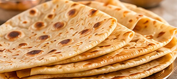 Stack of soft, layered Kenyan chapati